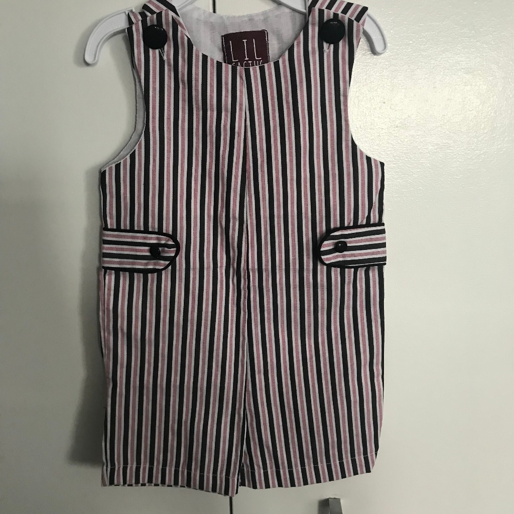 Lil Cactus 3-6m Pinstripe Shortalls